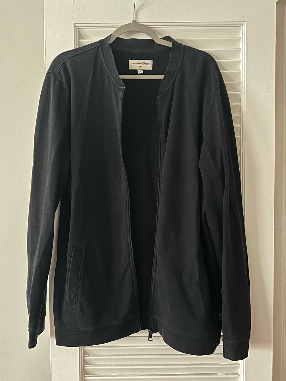 Tom Tailor Denim Basic Zip Jacket – Black | Size XL